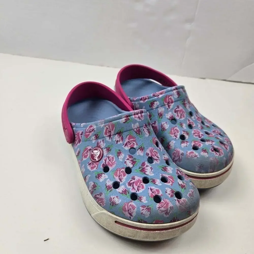 Crocs Kids  Pink floral clog water shoes  size J1
